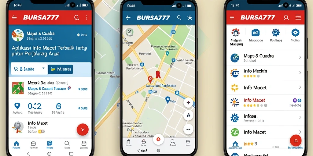 Antarmuka BURSA777 menampilkan informasi kemacetan terkini dan rute alternatif.